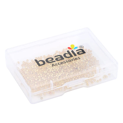 BEADIA 14K Gold Plated Round Spacer Beads 2mm 600pcs for Jewelry Making Findings Non Tarnish