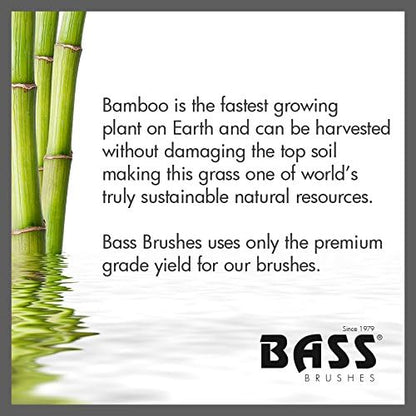 Bass Brushes Large Slicker Style Pet Brush with Bamboo Wood Handle and Rubber Grips