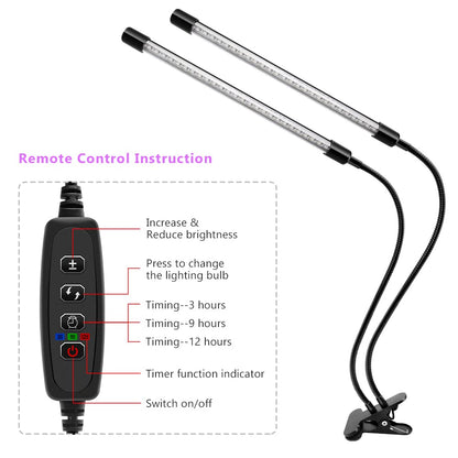 YGS-Tech LED Black Light Dual Head, 20W UV Light Fixture with Clamp, 395-405nm UV Gooseneck Lamp USB Powered for Blacklight Party, Stage Lighting, Resin Cure, 3D Print, Glow in The Dark
