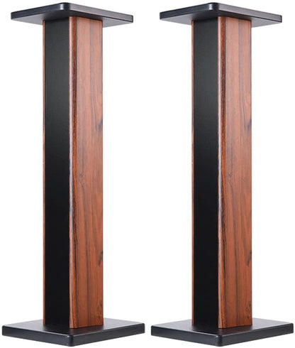 bimiti Speaker Stands Wood Grain 28 Inch Universal Floor Speaker Stands Pair Heavy Duty Surround Sound Speaker Monitor Stand for Home Theater with Sand Filling Tuning Function - 1 Pair