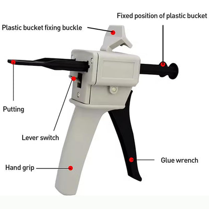 HFYJJHKQ 1:1 glue gun AB epoxy sealant gun 50ml 1:1 manual glue gun AB two-component glue dispensing gun kit