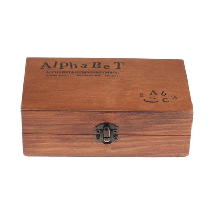 70 Pcs Wooden Rubber Stamps Number and Alphabet Letter Wood Rubber Stamps Set Wooden Rubber Number Letter, Stamper Seal Set with Wooden Box Vintage DIY