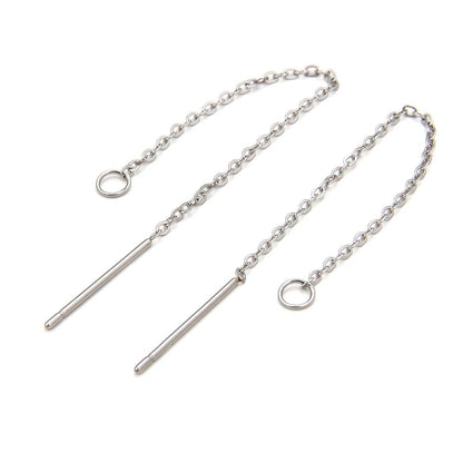 30pcs Adabele 316 Grade Surgical Stainless Steel Hypoallergenic 3 Inch Threader Earring Findings Pull Through Chain Drop Tassel Open Ring for DIY Earrings Jewelry Making SEF11-3