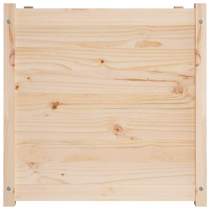 YITHOPI Rustic Solid Pine Garden Planter Box, 27.6 Inch Square Outdoor Wooden Flower Pot for Balcony Herb Vegetable Gardening