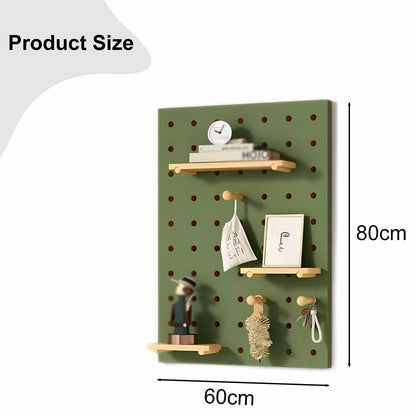 LXHELIVERY Pegboard Wall Organizer Panels, 12mm Thick Wooden Pegboard, Modular Hanging, Wall Mount Display Peg Board Panel for Wall Home, Garage Tool Storage(Green,60x80cm)
