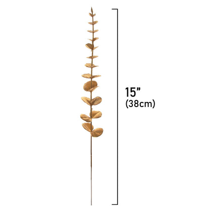 Tinsow 26pcs Artificial Eucalyptus Stems Gold Faux Eucalyptuses Branch Real Touch Leaf Wedding Bouquet Minimalist Fall Home Decor