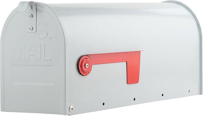 Metal Mailboxes for Outside Post Mount, RAINHOL Residential Mailbox, Galvanized Steel Heavy Duty Outdoor Mail Box, Standard Compacity, 20 x 8.7 x 6.7 inches, Gray