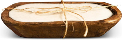 Red Barn Candle Company Wood Dough Bowl Candles | 100% Natural Soy Wax & Essential Oil Infused | Odor Eliminating + Pet Safe | Scented Candle Gifts for Men & Women (3-Wick, Lemon Verbena)