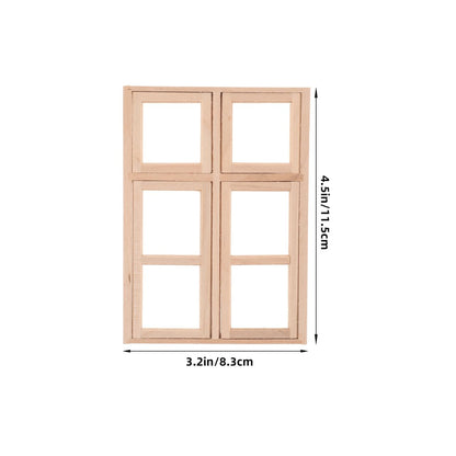 Totority Dollhouse Doors and Windows Model 1 12 Scale Miniature Wooden Frame Door Window Accessory for DIY Craft Scenes Doll House Furniture Home Decoration Mini House Building
