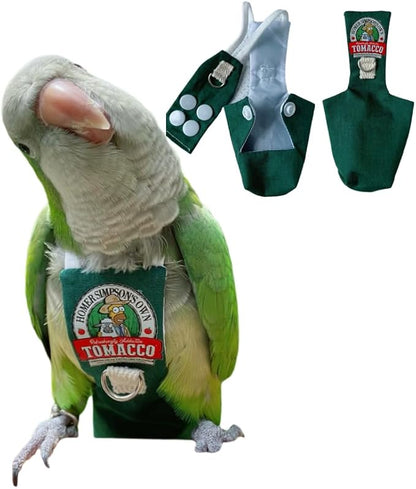 PARREN Bird Clothes Parrot diapers bird flight suits, reusable waterproof diapers pet bird supplies (M), Green