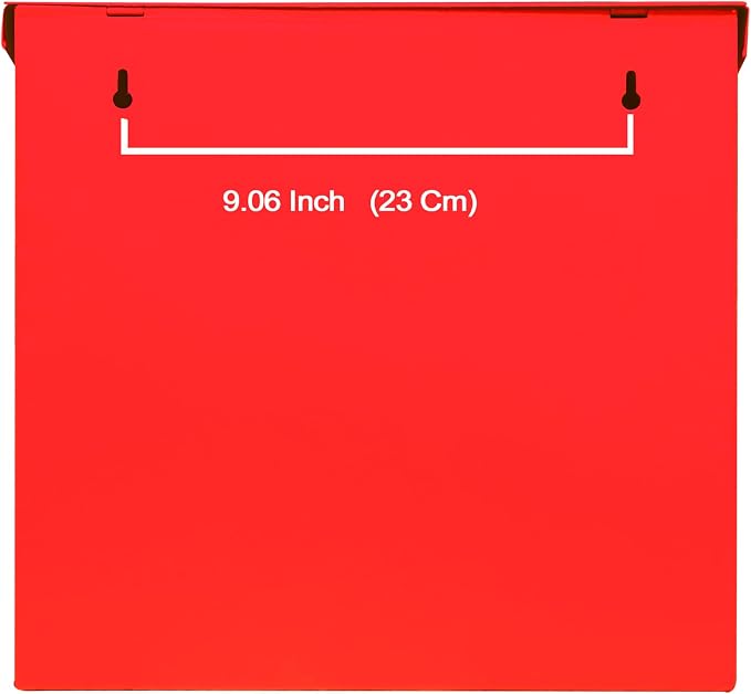 NACH Large Mailbox for House, 12.4”x7.1”x11.8 Red Mailboxes for Outside, Waterproof Mailbox - Baxter-Style Wall Mount Mailboxes for Outside