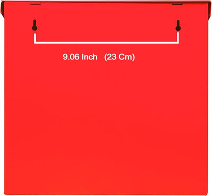 NACH Large Mailbox for House, 12.4”x7.1”x11.8 Red Mailboxes for Outside, Waterproof Mailbox - Baxter-Style Wall Mount Mailboxes for Outside