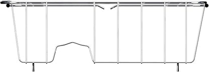 NiuYichee Stainless Steel Dish Drying Rack(14.2"L x 9.5"W x 4.1"H), Expandable Fruit & Vegetable Drain Rack over Sink, Dish Drainer Rack in Sink, with Stainless Steel Utensil Holder & 16" Silicone Mat