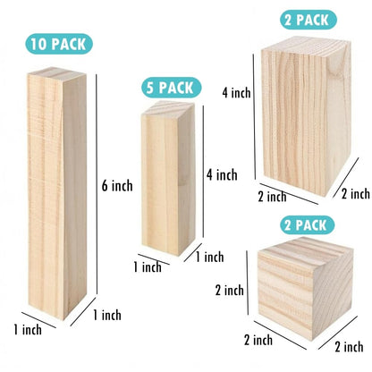 19PCS Basswood Carving Blocks，4 Different Sizes Whittling Wood Blocks，Soft Carving Basswood Kit for Crafts Beginners
