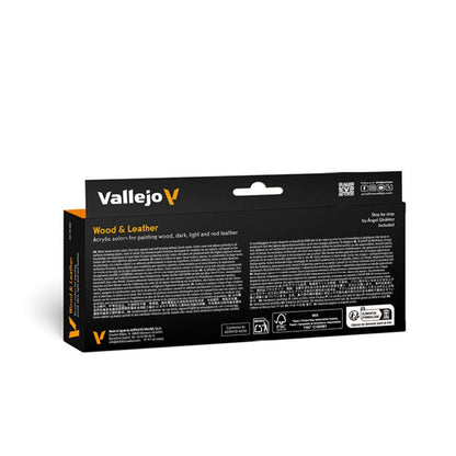Vallejo - Model Color Effects Wood & Leather Set | Modeling Acrylic Paints | 8 Bottles x 18 ml (0.60 fl.oz.)