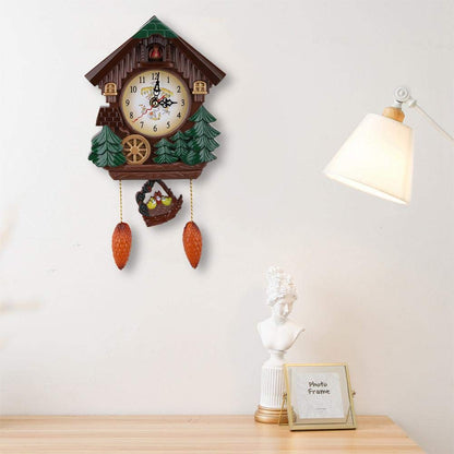 AUNMAS Cuckoo Clock with Sound, Traditional Style Wooden Quartz Movement, Wall Mount Tabletop Display Grandfather Clock for Home Office Decor