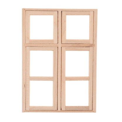 Totority Dollhouse Doors and Windows Model 1 12 Scale Miniature Wooden Frame Door Window Accessory for DIY Craft Scenes Doll House Furniture Home Decoration Mini House Building