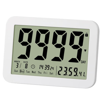 MOSTRUST Digital Countdown Days Timer Clock- 9999 Days Count Down Timer with Stand Strong Magnetic Back for Retirement Wedding Vacation Birthday Exam Lab Kitchen Cooking