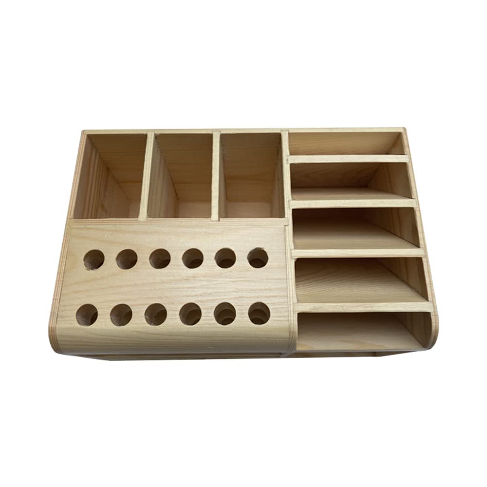 SUIDI Mutifunctional bamboo Wooden Storage Box Desktop Phone Repair Screwdriver Tweezers Holder Phone Parts Organizer Tool Organizer