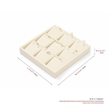 Oirlv Microfiber 9 Slots Jewelry Pendant Display Tray Jewelry Necklace Organizer Display Tray(Beige)