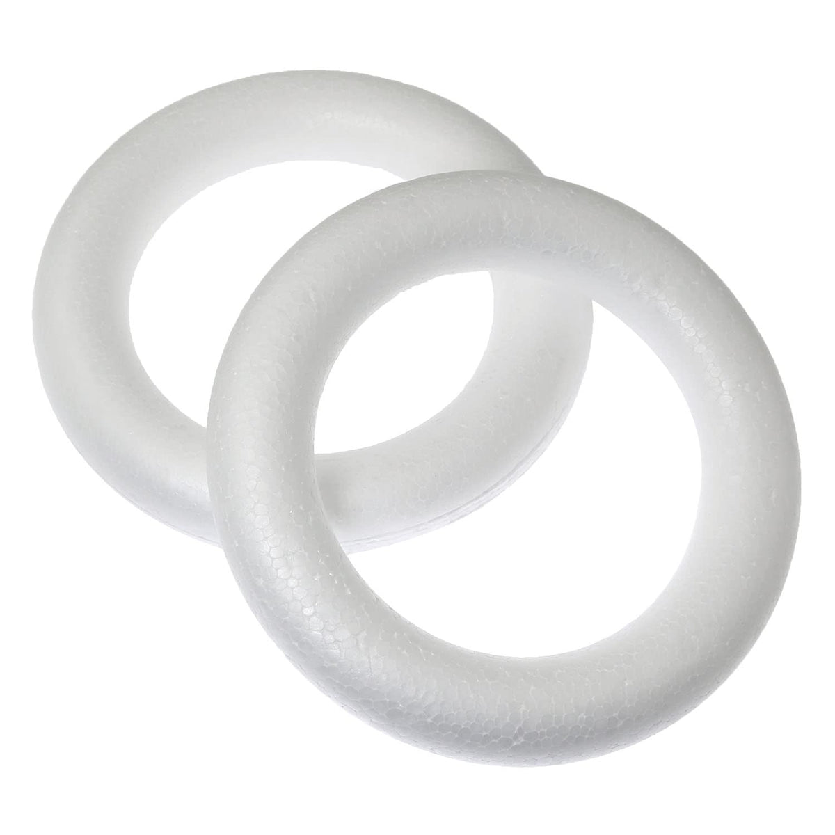 RLECS 4pcs 6.7 Inch Foam Wreath Forms for Crafts White Circles for Christmas Decorations Wreath Shaped Foam Ring