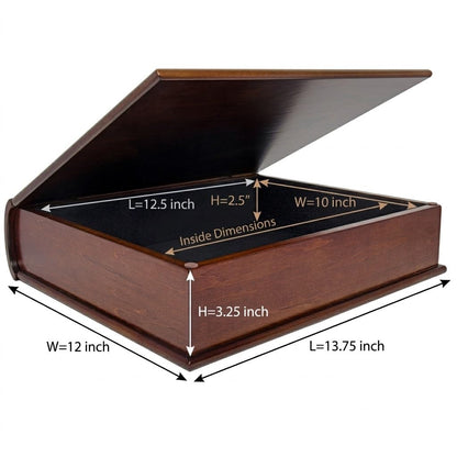 Arolly Large Premium Wood Memory Keepsakes Box - Treasure Decorative Storage Chest Organizer with Aesthetic Finish for Photos Jewelry Trinkets Collectible Mementos