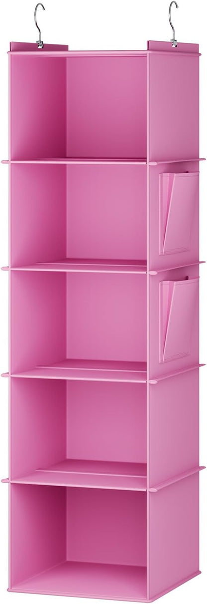 YOUDENOVA Hanging Closet Organizer, 5-Shelf Closet Hanging Storage Shelves