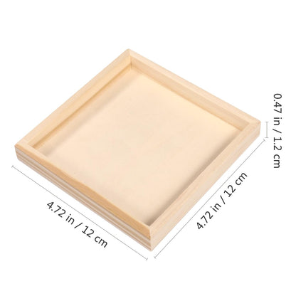 Hemobllo 6-Pack 4.72" Square Unfinished Wood Trays – Natural Puzzle Sorters & Craft Organizers for Kids, Classroom, Home Storage