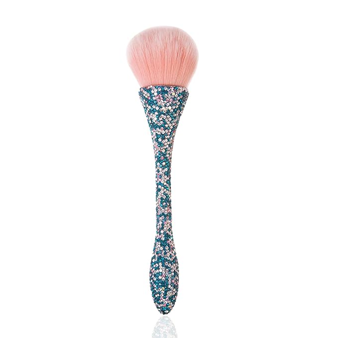 WOKOTO 1pcs Blue Shiny Rhinestone Nail Art Dust Brushes