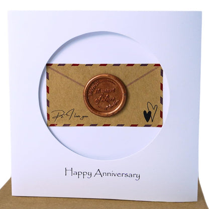 Camellia Bees 16th Wedding Anniversary Card for Wife Husband - Handmade Wax Anniversary Greeting Card for Him Her Couple - Happy 16 Years Love Card with Envelope (16th)