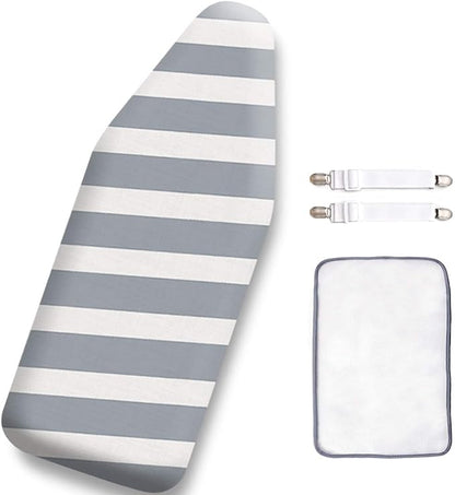 SheeChung 12.5 x 32 Inch Small Ironing Board Cover and Pad, Cotton Cover &