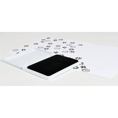 READY 2 LEARN Jumbo Washable Stamp Pad - Black - 6.2"L x 4.1"W - Non-Toxic - Fade Resistant - Ideal Size for Baby Handprints and Footprints