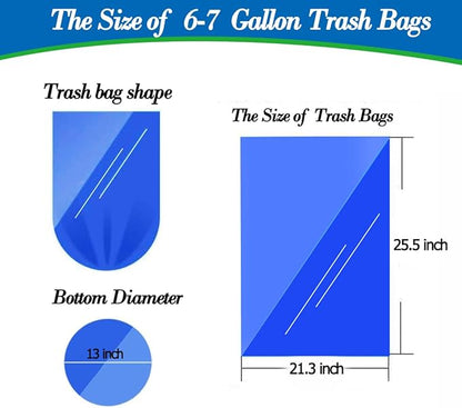 Hommaly 6-7 Gallon 90 pcs Small Clear Trash Bags Strong Clear Garbage Bags