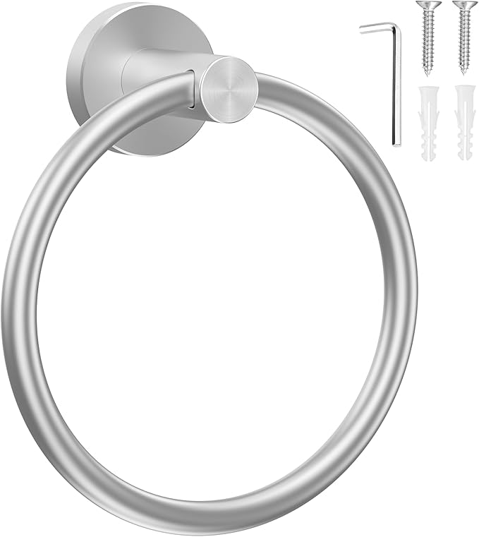 SetSail Towel Holder for Bathroom Wall Silver Towel Ring Stainless Steel Hand