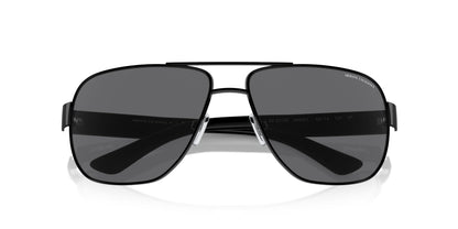 A|X ARMANI EXCHANGE Men's AX2012S Rectangular Sunglasses, Matte Black/Grey Polarized, 62 mm