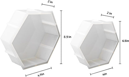 2 Pcs Large Silicone Molds for Resin 9 inch 7inch Hexagon Silicone Molds, Hexagon Deep Resin Mold for Epoxy Resin, Silicone Molds for Flowers Bouquet Preservation