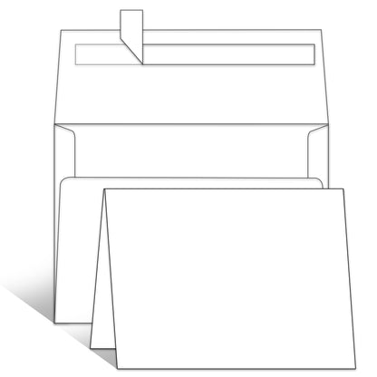 Goefun Blank White Cards with Envelopes 4 x 6 Folded Cardstock and A6 Envelopes Self Seal 100 Pack for Invitations, Wedding, DIY Greeting Postcards, Thank You Cards & All Occasion