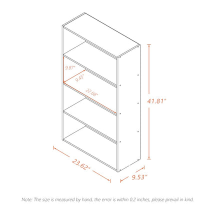 NELYE Basic Open Shelf Bookcase - 4-Tier Wooden Cube Storage Shelves Split Bookshelf, Oak