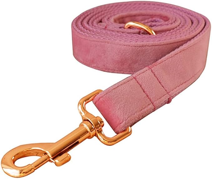 Velvet Dog Collar and Leash Set with Quick Release Metal Buckle | Bright & Stylish Leash and Collar Set, Soft Heavy Duty Pet Collars Adjustable for Samll Medium Large Dogs or Cats