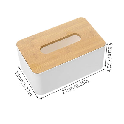 LABRIMP 2pcs Wooden Tissue Box Cover Holder Rectangular Bin Lid for Living Home Decorative Box