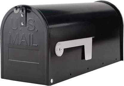 Black Post-Mount Mailboxes for Outside, RAINHOL Metal Mailbox, Galvanized Steel Outside Mail Boxes, Medium Capacity, 19 x 8.7 x 6.7 Inches