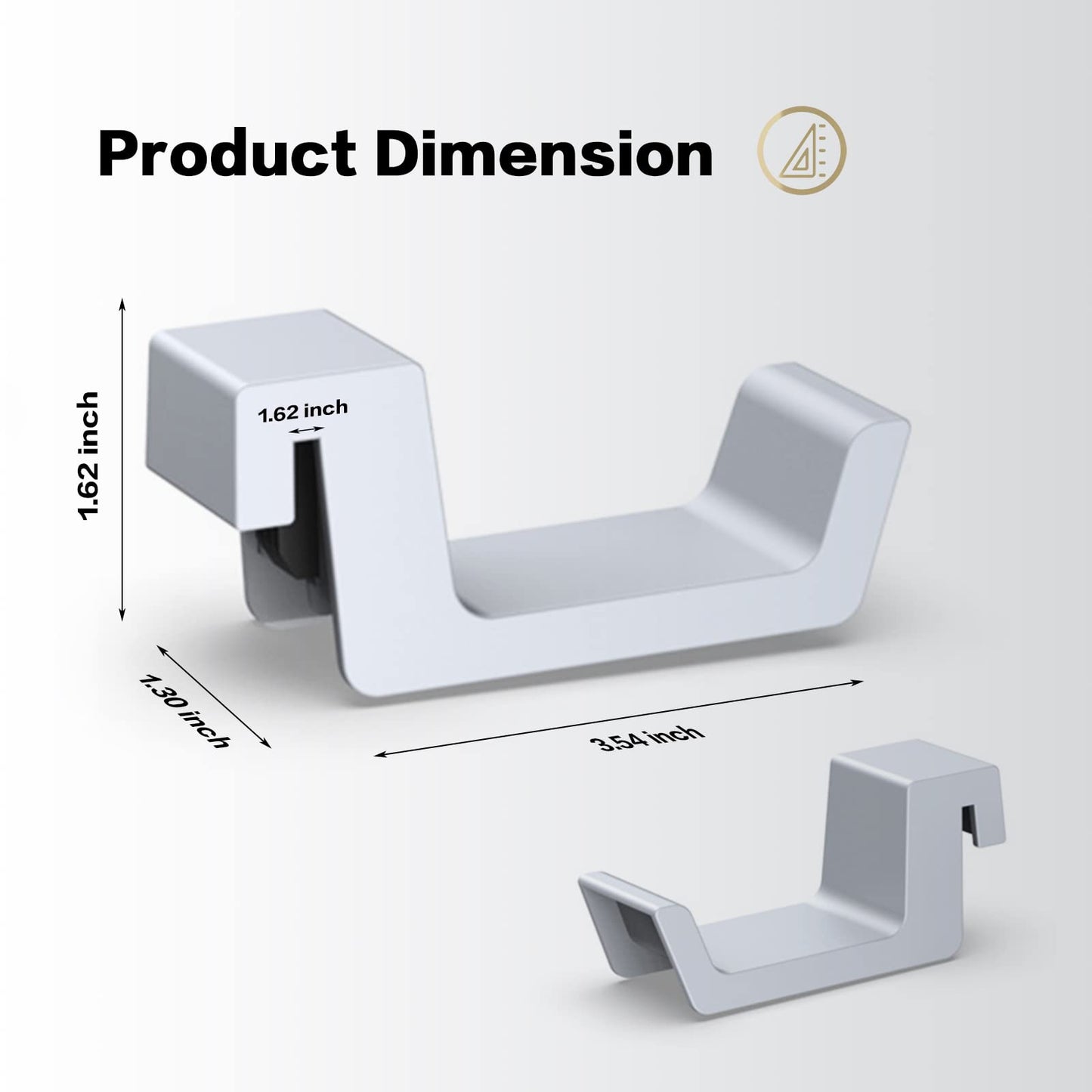 NexiGo PS5 Headphone Holder, [Minimalist Design] Mini Headphone Hanger with Supporting Bar, for Sony PlayStation 5 Gaming Headset, White