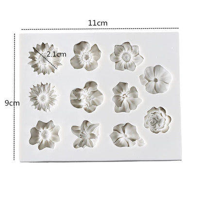 Sunflower Rose Flowers Shape Silicone Mold Cake DIY Decoration Chocolate 3D Mould Tools Color Random