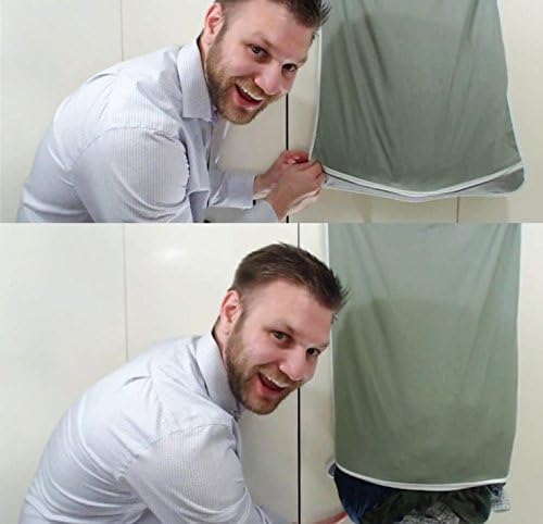 Oxford Fabric Space Saving Door-Hanging Laundry Hamper Bag + 2 Stainless Steel