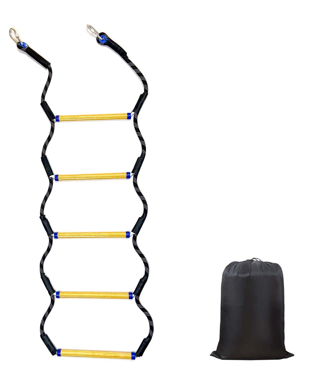 Boat Rope Ladder, 5 Step Heavy Duty 400Lbs Strength Rope Ladder for Inflatable Boat, Fishing Boat, Kayak, Motorboat, Canoeing,