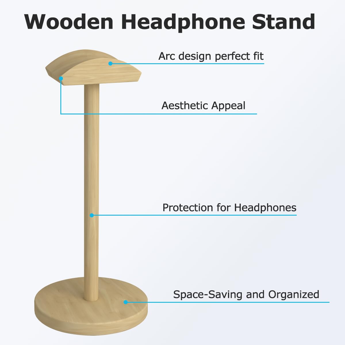 Cyfromt Headphone for Desk Hanger Holder Organizer Keeper Racks Storage Mount Gaming Headset Stand Premium Functional Craftmanship Headset Stand (Wood Tone)