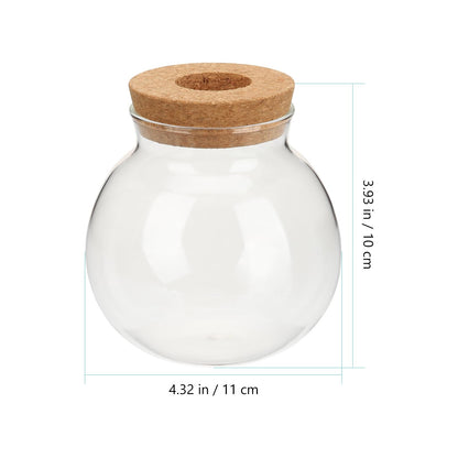 Yardwe Small Ball Glass Hydroponic Plant Vase, 4.33 Inch Round Propagation Vase Bottle for Plant Cuttings, Mini Terrarium Bottle for Desktop Home Decor