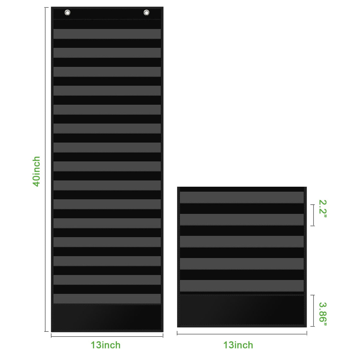 REGELETO 15+1 Pockets Daily Schedule Pocket Chart with 30 Pcs Double-Sided Reusable Cards, Scheduling Pocket Chart for Classroom Office Home School Activity(Black)