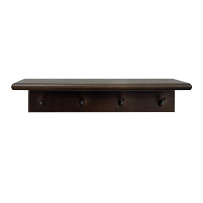 Musanpou Wall Mounted Coat Rack with Shelf, Walnut Color，hat Rack for wall