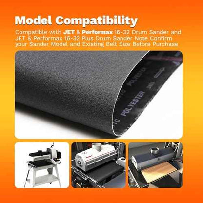 16-1/4 x 43-1/2 Inch 120 Grit Silicone Carbide Drum Sander Conveyor Belt Feed Belt for Older JET & Performax 16-32 Drum Sanders